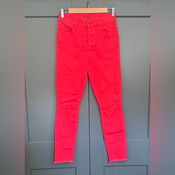 MOTHER The Stunner Ankle Fray Play Date Tomato Size 26 🍅 - Picture 5 of 11